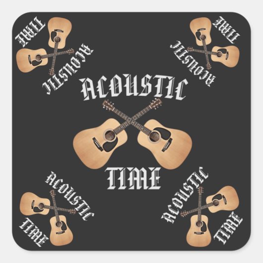 AKUSTISCHE ZEIT QUADRATISCHER AUFKLEBER (Vorderseite)