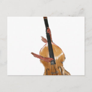 Akustischer Bass mit Handmusiker Postkarte