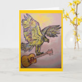 Akustischer Fisch-Falke (beste Wünsche) Karte (Gelbe Blume)