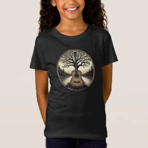 Akustischer Gitarrenbaum am Seeufer Harmonie in de T-Shirt