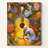 Akustischer Gitarrenbaum mit dem Menschen Notizblock (Rückseite)