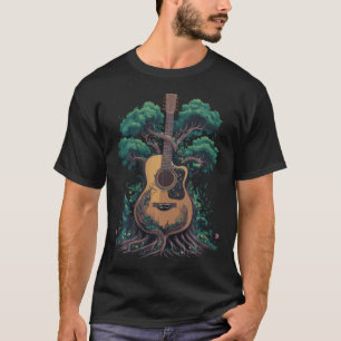 Akustischer Gitarrenbaum Musiker T-Shirt