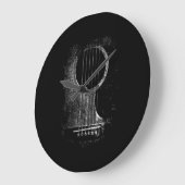Akustischer Gitarrenspieler Six String Rock & Roll Große Wanduhr (Winkel)
