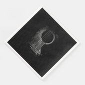 Akustischer Gitarrenspieler Six String Rock & Roll Serviette (Ecke)