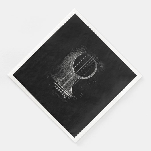 Akustischer Gitarrenspieler Six String Rock & Roll Serviette (Ecke)