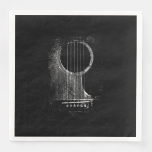 Akustischer Gitarrenspieler Six String Rock & Roll Serviette
