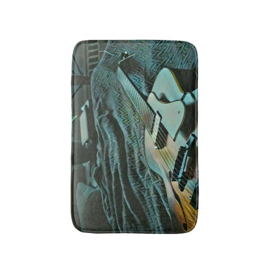 Akustischer Gitarrist Badematte (Vorderseite Vertikal)