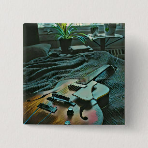 Akustischer Gitarrist Button