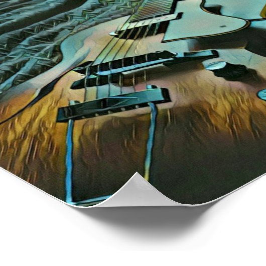 Akustischer Gitarrist Poster (Ecke)