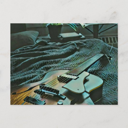 Akustischer Gitarrist Postkarte (Vorderseite)