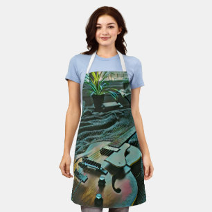 Akustischer Gitarrist Schürze