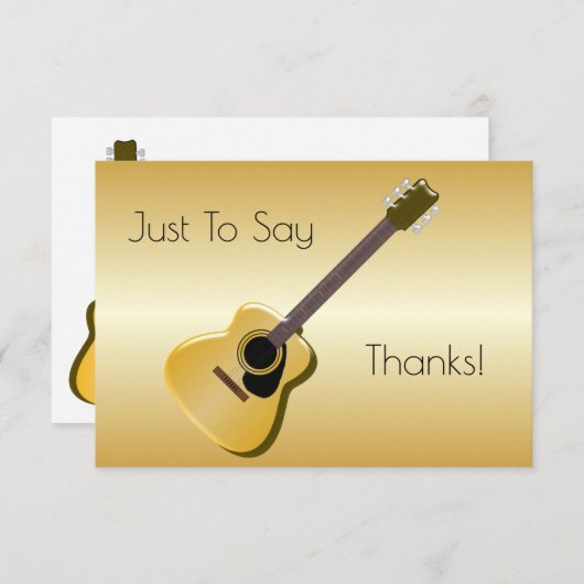 Akustisches Gitarrendesign Personalisiert Dankeskarte (Vorne/Hinten)