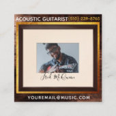 Akustisches Gitarrist-Foto Guitar| Quadratische Visitenkarte (Rückseite)