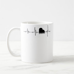Akustisches Piano-Herzschlag-Shirt - Klaviermusike Kaffeetasse