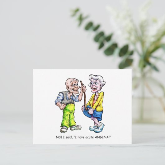 Akute Angina Postkarte (Stehend Vorderseite)