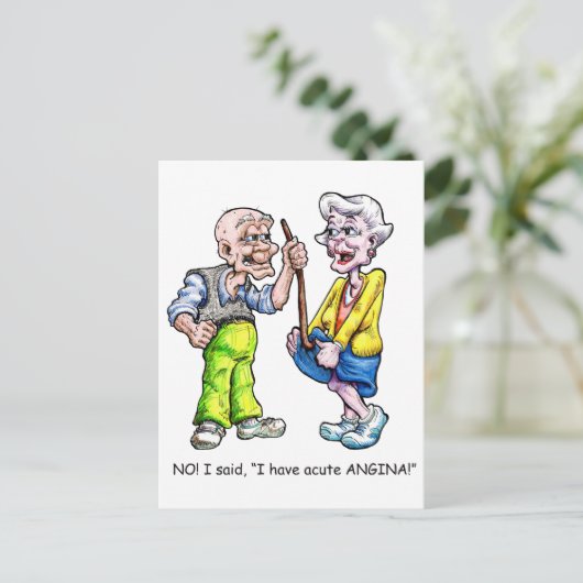 Akute Angina Postkarte (Stehend Vorderseite)