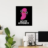 Akute Anlage Funny Body Parts Pun Dark BG Poster (Heimbüro)