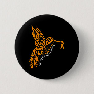 Akute myeloische Leukämie Awareness Kolibri Orange Button