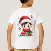 Akuter Junge Weihnachten mit Geschenken und Weihna T-Shirt (Rückseite)
