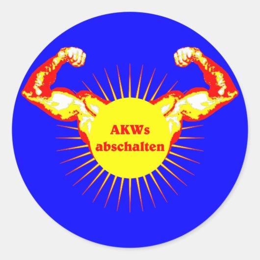 AKW AKWs abschalten Atomkraft Runder Aufkleber (Vorderseite)