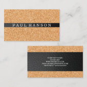 Akzent bei Kork- und Ledertrimmzügen Visitenkarte (Vorne/Hinten)