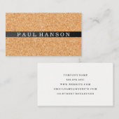 Akzent bei Kork- und Ledertrimmzügen Visitenkarte (Vorne/Hinten)