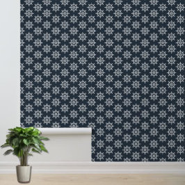 Akzent des Musters des nautischen Navy White Boat  Tapete