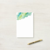 Akzent für grüne Wasserfarbe Post-it Klebezettel (Auf Schreibtisch)