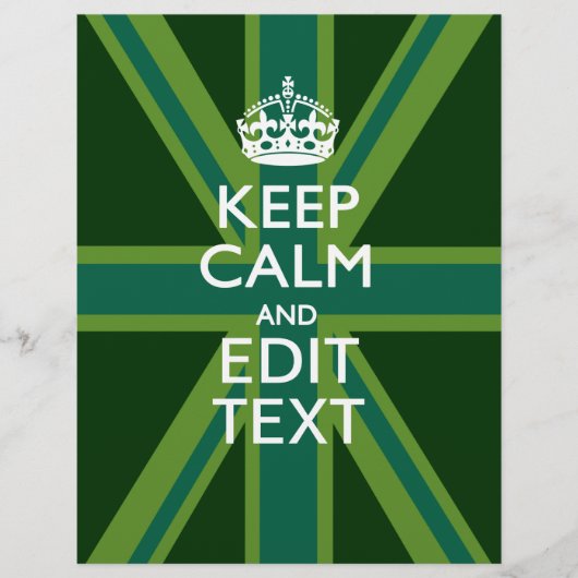 Akzent Grün Behalt Calm und Ihr Text Union Jack (Vorderseite)