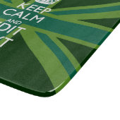 Akzent Grün Behalt Calm und Ihr Text Union Jack Schneidebrett (Ecke)