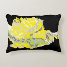 Akzent Kissen 16" x 12" Gelbe Rose