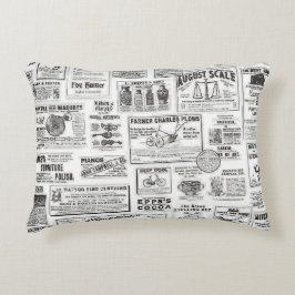 Akzent-Kissen in schwarz-weißer Zeitung Dekokissen