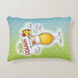 AKZENT-KISSEN - PINA COLADA REZEPT-COCKTAIL-KUNST ZIERKISSEN