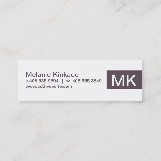 Akzent (Lavendel) Mini Visitenkarte (Vorderseite)