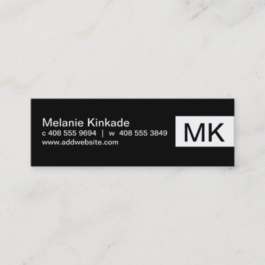 Akzent (weiß) mini visitenkarte (Vorderseite)