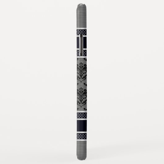 Akzente der metallischen hellgrauen schwarzen Dama Case-Mate iPhone Hülle (Hinten/Rechts)