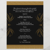 Akzente Hochzeitsmenü für Schwarz und Gold Scroll (Vorderseite)