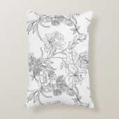 Akzente Kissen - Schwarz-Weiß-Blütendruck (Vorderseite(Vertikal))