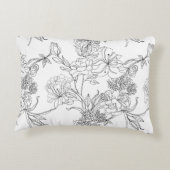 Akzente Kissen - Schwarz-Weiß-Blütendruck (Rückseite)