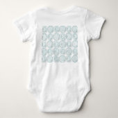 Akzente Kreise Hintergrund Blume Enten Ei Weiß Baby Strampler (Rückseite)