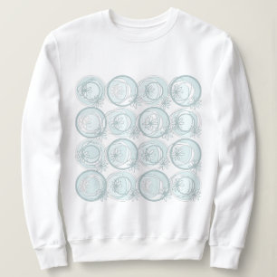 Akzente Kreise Hintergrund Blume Enten Ei Weiß Sweatshirt