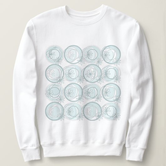 Akzente Kreise Hintergrund Blume Enten Ei Weiß Sweatshirt (Design vorne)