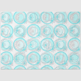 Akzente Kreise Hintergrund Blume Türkis Weiß Seidenpapier