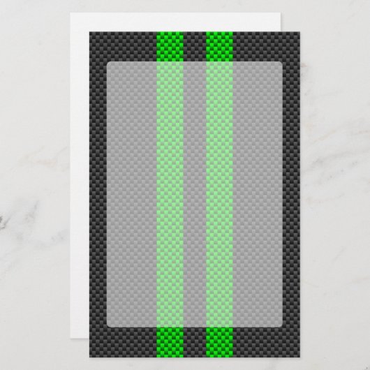 Akzentgrüne Racing Stripes im Faserverbund Briefpapier (Vorne/Hinten)