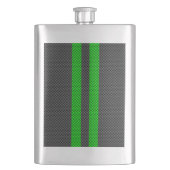 Akzentgrüne Racing Stripes im Faserverbund Flachmann (Vorderseite)