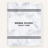 Akzentuierung aus weißem und grauem Marmor Notizblock (Vorderseite)