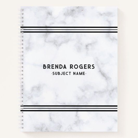 Akzentuierung aus weißem und grauem Marmor Notizblock (Vorderseite)