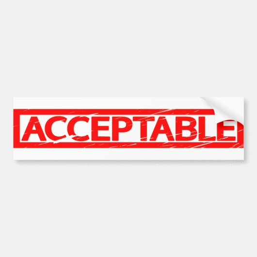 Akzeptable Briefmarke Autoaufkleber (Vorne)