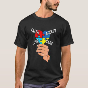 Akzeptanz Hand Herz Puzzleteile Autismus-Bewusstse T-Shirt