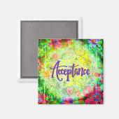 Akzeptanz Hübscher Fun Floral Moderne Inspirivity Magnet (Vorderseite/Rückseite)